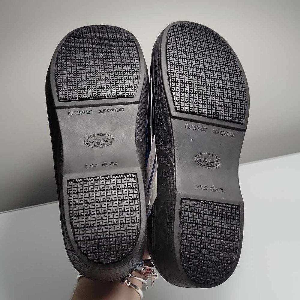 Dr. Scholl's NWT Women's Black Leather Dynamo Slip Resistant Safety Clogs Size 9 - Picture 6 of 8